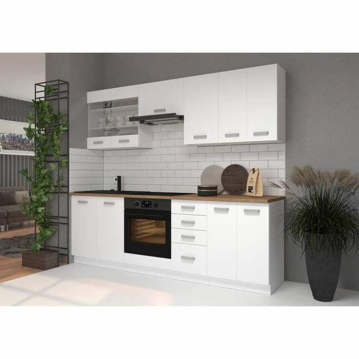 Atlas Unidad alta con 2 puertas batientes - Blanco - L80 cm Atlas Unidad alta con 2 puertas batientes - Blanco - L80 cm