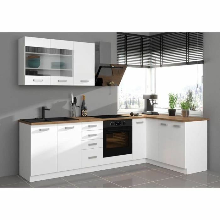 Atlas Unidad alta con 2 puertas batientes - Blanco - L80 cm Atlas Unidad alta con 2 puertas batientes - Blanco - L80 cm