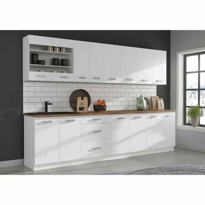 Atlas Unidad alta con 2 puertas batientes - Blanco - L80 cm Atlas Unidad alta con 2 puertas batientes - Blanco - L80 cm