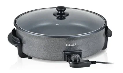 Haeger Gourmet Paellera Eléctrica 42 cm, 1500W, Antiadherente, Tapa de Vidrio con Respirador, 5 Niveles de Temperatura y Base Estable Haeger Gourmet Paellera Eléctrica 42 cm, 1500W, Antiadherente, Tapa de Vidrio con Respirador, 5 Niveles de Temperatura y Base Estable