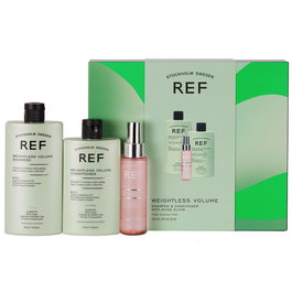 Gift Box Set Ref Stockholm: Weightless Volume, Sulfates-Free, Hair Shampoo, Texturizing & Volumizing, 285 ml + Weightless Volume, Sulfates-Free, Hair Conditioner, Smoothens & Volume, 245 ml + Shine Elixir, Hair Serum, Softening, 80 ml