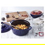 Staub 40510-284-0 La Cocotte redonda de hierro fundido 26cm, 5.25L, azul, apto para inducción, lavavajillas y horno