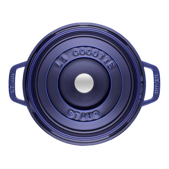 Staub 40510-284-0 La Cocotte Redonda 26 cm Azul, Cacerola de Hierro Fundido Esmaltado 5.25 L para todo tipo de cocinas (Inducción, Gas, Cerámico, Halógeno)