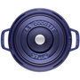 Staub 40510-284-0 La Cocotte redonda de hierro fundido 26cm, 5.25L, azul, apto para inducción, lavavajillas y horno
