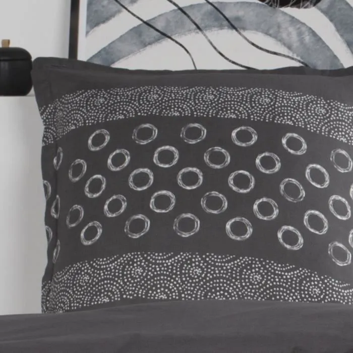 Today Juego de Cama de Algodón para 1 Persona - 140x200 cm - Gael Grey Print