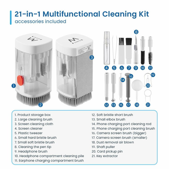 EWENT Kit de Limpieza Multifuncional 21 en 1 EW5631 Blanco EWENT Kit de Limpieza Multifuncional 21 en 1 EW5631 Blanco