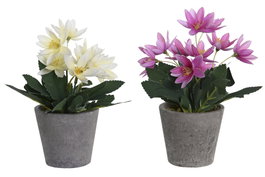 DKD Home Decor Planta Poliéster Lotus Surtido Blanco y Rosa