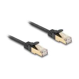 DeLOCK Cable de red plano Cat.6A U/FTP RJ45 3 m negro