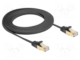 DeLOCK Cable de red plano Cat.6A U/FTP 3 m negro