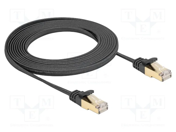 DeLOCK Cable de red plano Cat.6A U/FTP 3 m negro DeLOCK Cable de red plano Cat.6A U/FTP 3 m negro