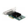 DeLOCK Tarjeta de Red PCI Express x4 Gigabit LAN con 4 Puertos RJ45 para PC, PCIe 2.0, Gris