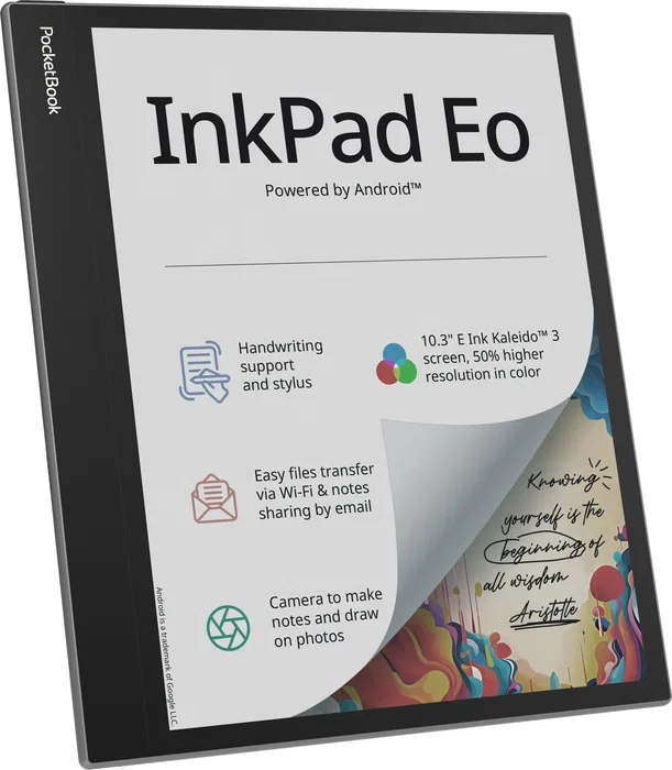 PocketBook InkPad Eo - Lector eBook 10.3" Pantalla Táctil Color E Ink Kaleido, 64 GB, WiFi, Bluetooth 5.0, Android 11 - Color Gris Niebla (Mist Grey)