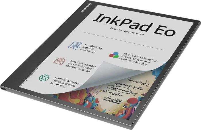 PocketBook InkPad Eo - Lector eBook 10.3" Pantalla Táctil Color E Ink Kaleido, 64 GB, WiFi, Bluetooth 5.0, Android 11 - Color Gris Niebla (Mist Grey)