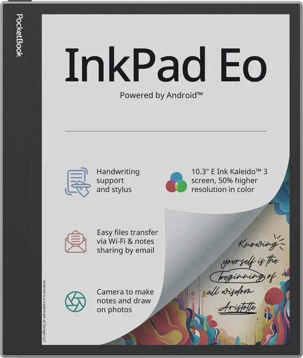 PocketBook InkPad Eo - Lector eBook 10.3" Pantalla Táctil Color E Ink Kaleido, 64 GB, WiFi, Bluetooth 5.0, Android 11 - Color Gris Niebla (Mist Grey)