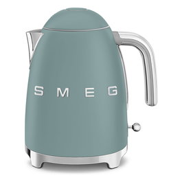SMEG KLF03EGMEU Hervidor de Agua Retro 1.7L 2400W Verde Esmeralda, Estilo Años 50, Acero Inoxidable, Base Giratoria 360°, Sin Cables