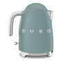 SMEG KLF03EGMEU Hervidor de Agua Retro 1.7L 2400W Verde Esmeralda, Estilo Años 50, Acero Inoxidable, Base Giratoria 360°, Sin Cables