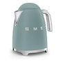 SMEG KLF03EGMEU Hervidor de Agua Retro 1.7L 2400W Verde Esmeralda, Estilo Años 50, Acero Inoxidable, Base Giratoria 360°, Sin Cables