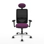 PIQUERAS Y CRESPO Silla de oficina Zulema con mecanismo Sincro, Morado y Negro