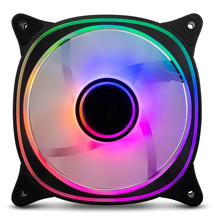 NOX NXHUMMERVFAN - Ventilador PC Hummer V-Fan ARGB Espejo Infinito 120mm, 1200 RPM, Negro