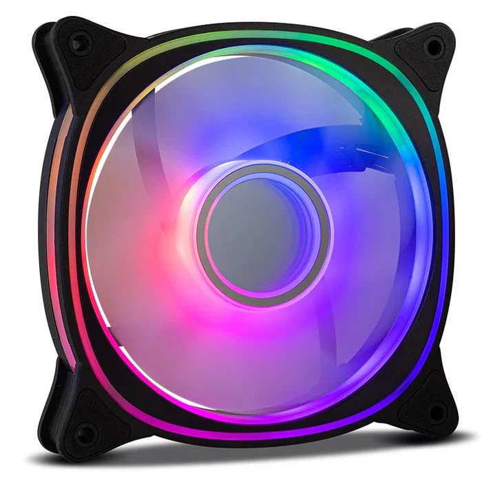 NOX NXHUMMERVFAN - Ventilador PC Hummer V-Fan ARGB Espejo Infinito 120mm, 1200 RPM, Negro