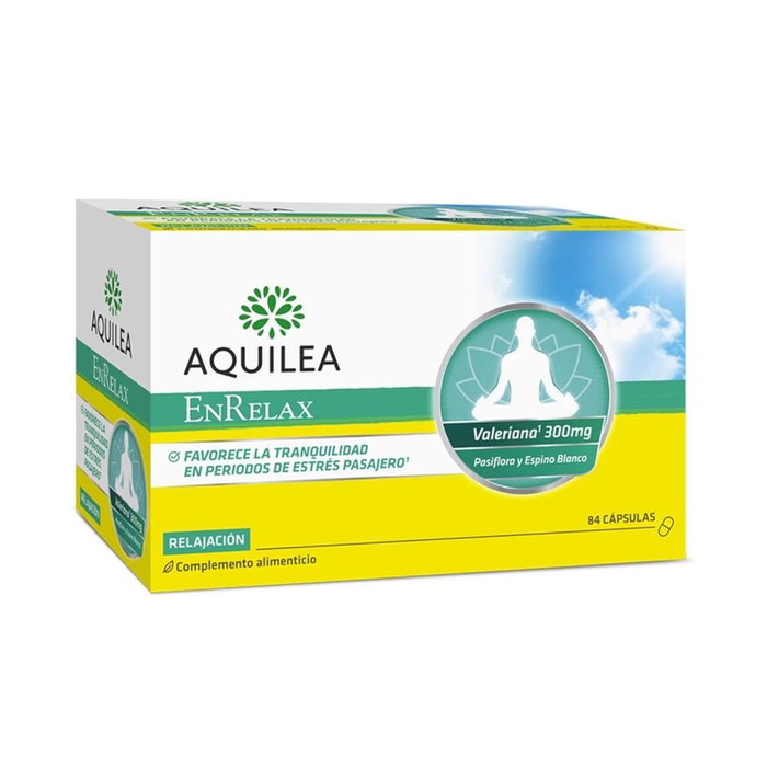 Aquilea Enrelax Cápsulas 84 unidades - Complemento Alimenticio para Relajación y Control del Estrés con Valeriana, Pasiflora y Espino Blanco