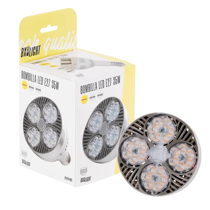 BX3 LIGHT Bombilla LED PAR30 35W 2800 Lm 6000K E27, con Ventilador Integrado 40000 Horas, Ref. BX3-PAR30-35-WF-CW
