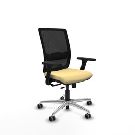 PIQUERAS Y CRESPO Silla de oficina Haches Crema/Negro con mecanismo Sincro/Traslack