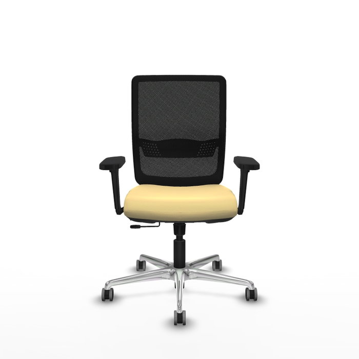 PIQUERAS Y CRESPO Silla de oficina Haches Crema/Negro con mecanismo Sincro/Traslack