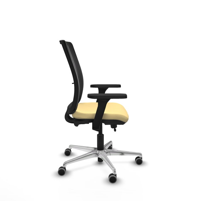 PIQUERAS Y CRESPO Silla de oficina Haches Crema/Negro con mecanismo Sincro/Traslack
