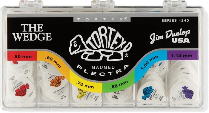Dunlop Tortex The Wedge Púas de Guitarra (216 Ud) - 5 Medidas