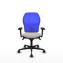 PIQUERAS Y CRESPO Silla de oficina Jorquera con mecanismo Sincro, Blanco y Azul