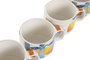 DKD Home Decor Taza Colección Limones Mediterraneo Dolomita Metal Set 4 piezas 260 ml