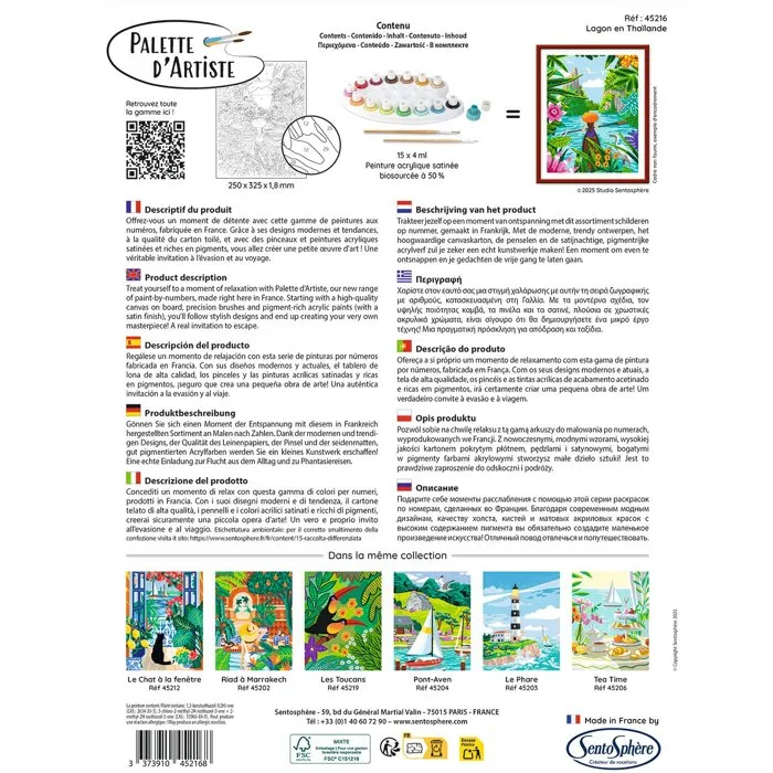 Sentosphere Pintura por Números para Adultos - Laguna en Tailandia, Pintura Acrílica sobre Lienzo con Paleta de Artista AAAQX29401