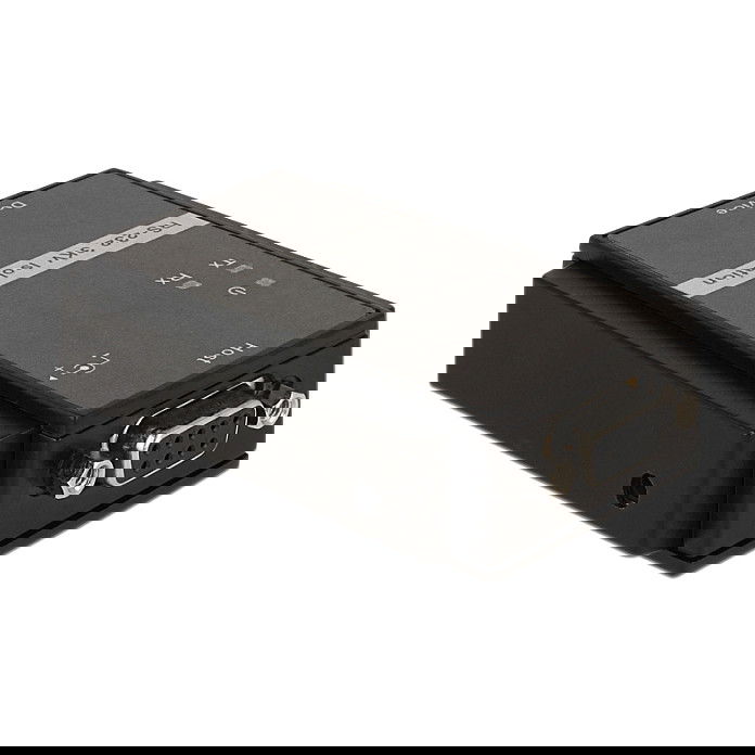 DeLOCK 62500 Aislador Galvanico RS-232 D-Sub 9 Hembra a Macho, Tren Electrico 3 kV, Negro con LED, -30 a 75 °C