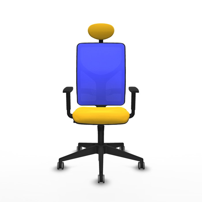 PIQUERAS Y CRESPO Silla de oficina Motilla con mecanismo Sincro Amarillo y Azul