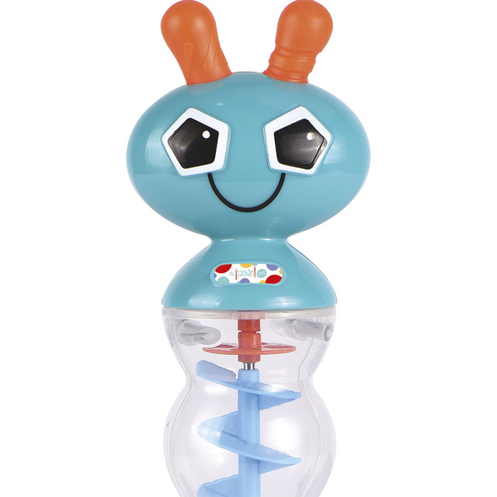 Tachan Palo de Lluvia Oruga para Bebés +6 Meses, Sonajero Didáctico con Espejo y Mordedor, Libre de BPA