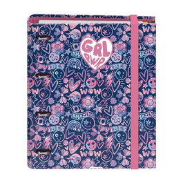 Carpebloc Dohe Girl Power A4 Polyfoam 4 Anillas Mixtas 35 Mm Con Recambio 100Hj. 90Gr. Cuadric.5X5 Azul