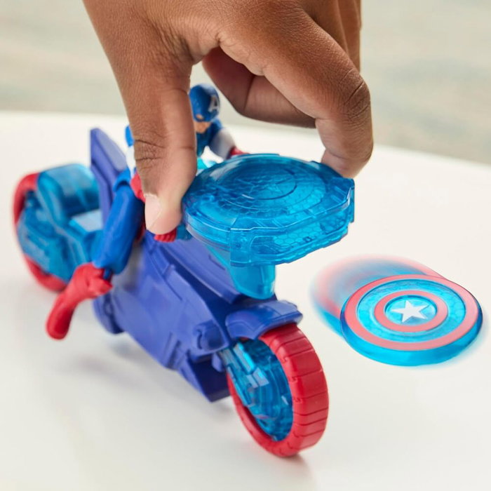 Hasbro Moto Lanzaescudos con figura Capitán América Los Vengadores Avengers Marvel