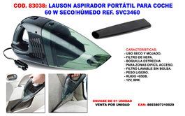 LAUSON Aspirador Portátil Coche 60 W Seco/Húmedo SVC 3460