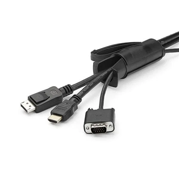 StarTech.com CMSCOILED Manga Espiral para Organizar Cables 25mm x 1.5m Negra - Incluye Herramienta de Inserción, Pasacables, Polietileno