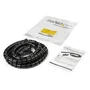 StarTech.com CMSCOILED Manga Espiral para Organizar Cables 25mm x 1.5m Negra - Incluye Herramienta de Inserción, Pasacables, Polietileno