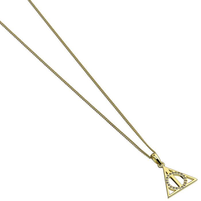 THE CARAT SHOP Colgante Deathly Hallows Harry Potter Plata de Ley Baño Oro