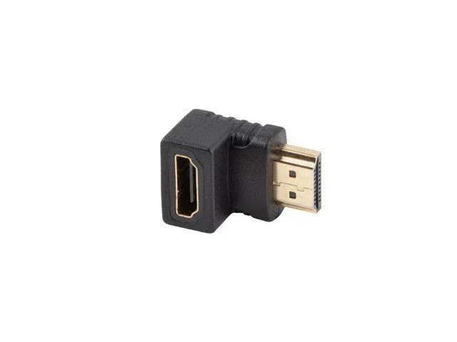 Lanberg Adaptador HDMI 4K Macho - Hembra Ángulo HDMI 2.0, 18 Gbit/s, HDR, Conectores Chapados en Oro, Negro