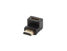 Lanberg Adaptador HDMI 4K Macho - Hembra Ángulo HDMI 2.0, 18 Gbit/s, HDR, Conectores Chapados en Oro, Negro