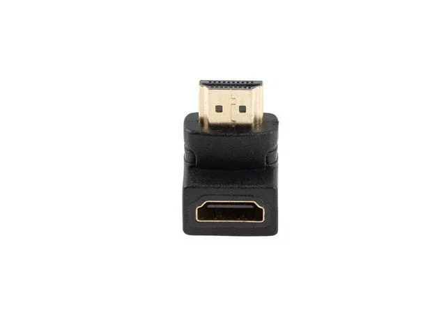 Lanberg Adaptador HDMI 4K Macho - Hembra Ángulo HDMI 2.0, 18 Gbit/s, HDR, Conectores Chapados en Oro, Negro