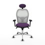 PIQUERAS Y CRESPO Silla de oficina Jorquera con mecanismo Sincro, Morado y Blanco