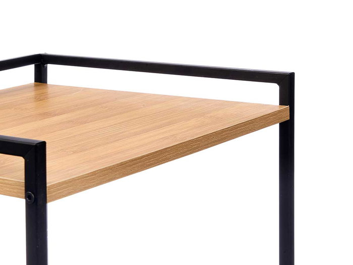 GIFTDECOR Mesa Auxiliar Negro-Bambu