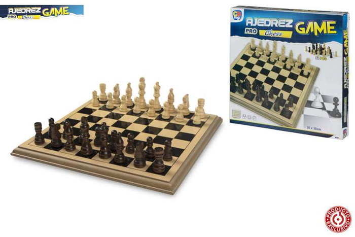 Color Baby Ajedrez de Madera con Tablero 30x30 cm para Niños a partir de 36 Meses