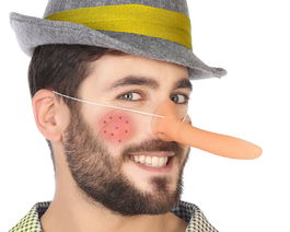 Nariz Larga Fantasía Color Carne Para Disfraz Cómico De Adulto