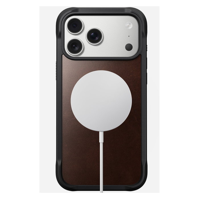 Nomad Rugged Leather Case para iPhone 17 Pro Max, Rustic Brown Horween
